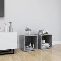 Berkfield Home TV Cabinets 2 pcs Concrete Grey 37x35x37 cm Engineered Wood | Size: 37 x 35 x 37 cm