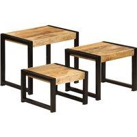 Berkfield Home Nesting Tables 3 pcs Solid Mango Wood in Brown