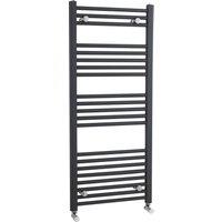 Balterley Heated Vertical Towel Rail Straight 1672 BTU Anthracite 1150x 500mm in Grey
