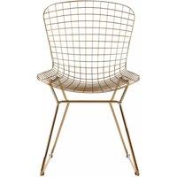 Orsina Metal Grid Frame Wire Chair, Comfortable Seating Garden Wire Chair, Easy Cleaning Wire Frame in Gold