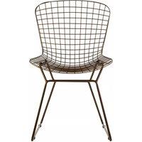 Orsina Metal Grid Frame Wire Chair, Comfortable Seating Garden Wire Chair, Easy Cleaning Wire Frame in Brown
