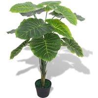 Berkfield Home Artificial Taro Plant with Pot 85 cm Green