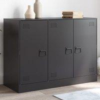 Berkfield Home Sideboard Black 99x39x73 cm Steel | Size: 99 x 39 x 73 cm