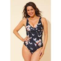 Beachcomber Women's Wrap Front Swimsuit in Black | Size: 20
