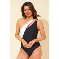 Beachcomber Women's One Shoulder Swimsuit in Black | Size: 14