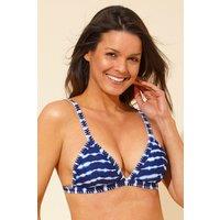 Beachcomber Women's Blanket Stitch Triangle Bikini Top in Dark Navy | Size: 12