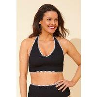 Beachcomber Women's Whipstitch Textured Bikini Top in Black | Size: 12
