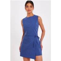 Quiz Women's Blue Denim Wrap Playsuit | Size: 8