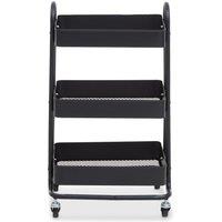 Orsina Three Tier Trolley, Lightweight & Compact Storage Garden Trolley in Black