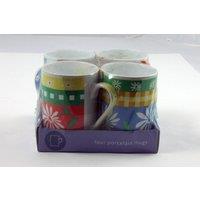 Orsina Set of 4 Daisies Mug, Color Mug Set, China Tea Mugs for Home, Mug Set