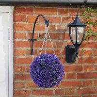 Marco Paul Artificial Topiary Ball Hanging Fake Flowers Vivid Violet in Purple