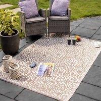 Marco Paul Large Reversible Garden Rugs 150x210 cm Easy-Cleaning Indoor & Outdoor in Beige | Size: 150 cm x 210 cm