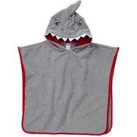 H2O Boy's Shark Novelty Hooded Beach Poncho Towel Robe in Grey | Size: 18-36 m