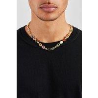 Cernucci Men's Multi Gemstone Motif Necklace - Gold - 10mm in Metallic Gold | Size: 16 inches