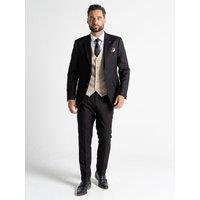 V2 Classic Men's Charlie - Black Jacket With Cream Waistcoat | Size: 40R