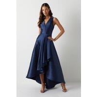 Coast Women's Honoured Sleeveless Plunge Waterfall Twill Maxi Bridesmaid Dress in Navy | Size: 14