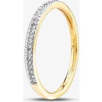 T.H.Baker Women's 9ct Yellow Gold 0.08ct Diamond Half Eternity Ring | Size: P