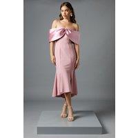 Coast Women's Satin Sleeve Scuba Midi Dress in Blush | Size: 10