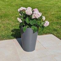 Woven Wood 56cm Zinc Matte Grey Cone Planter