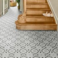 Vinyl Flooring UK White Grey Designer Effect 2.8mm Sheet Vinyl Flooring in Black | Size: 3000mm x 1000mm
