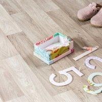 Vinyl Flooring UK Light Brown Wood Effect Cushion Backed Vinyl Flooring Sheet in White | Size: 4000mm x 1000mm
