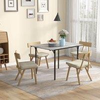 HOMCOM Folding Dining Table, Drop Leaf Table for 2-4 People, Grey