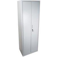 Moderna Metal Storage Cabinet - 4 Shelf Slim Office Storage Cupboard 180cm in Grey