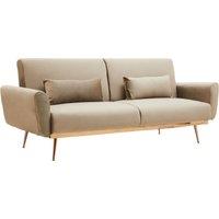 Orsina Comfortable Mink Velvet Sofa Bed, Functional Pull Out Sofa Bed For Livingroom, Modern Style Sofa Bed in Brown