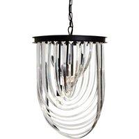 Orsina Large Black Pendant Light, Boutique Ceiling Light with Crystal Drops, Strong Iron Chain Hanging Fixture