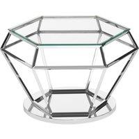 Orsina Contemporary Silver Finish Diamond Design End Table