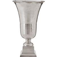 Orsina Elegant Large Silver Finish Fluted Vase, Durable Cermaic Flower Vase