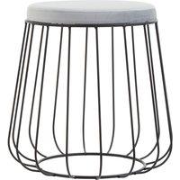 Orsina Tall Velvet Cage Stool With Grey Round Seat, Modern Bar Counter Stool, Velvet Barstool With Black Metal Base