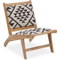 Orsina Berber Style Chair, Mango Wood Frame Upholstered Accent Chair, Tribal Motif Cotton Armchair With Foam Padding
