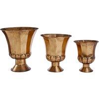Orsina Reza Oversized Antique Planters - Set of 3 in Gold