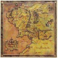 Lord of the Rings Limited Edition Metal Map of Middle-earth in Metallics