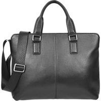 Real Leather Cross Body Briefcase Organiser Shoulder Bag Kingston Black