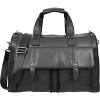 House of Leather Men's Real Leather Holdall Mid Size Weekend Overnight Bag Wellington Black | Size: Large