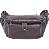 Real Leather Waist Bum Bag Slim Travel Money Pouch Pack Milan Black