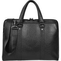 Real Leather Cross Body Briefcase Organiser Shoulder Bag Monterey Black