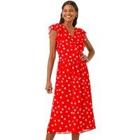Spot Frill Fit & Flare Dress