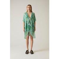 Abstract Print Green Kaftan