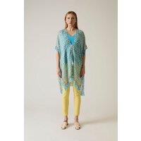 Geometric Print Blue Kaftan