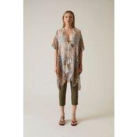 Floral Paisley Beige Kaftan