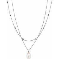 Clogau Women's Nature's Wonder Sterling Silver Beachcomber Layered Necklace with Pearl in Metallics