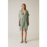 Geometric Print Green Kaftan