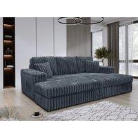 Furniture 786 Luxe Jumbo Cord 3-Seater Sofa with Removable Footstools in Grey
