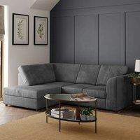 Furniture 786 Jumbo Cord Full Back 4 Seater Sofa Left Hand Facing Corner Sofa in Grey