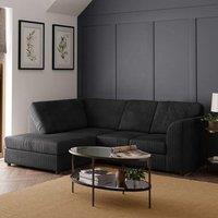 Furniture 786 Jumbo Cord Full Back 4 Seater Sofa Left Hand Facing Corner Sofa in Black