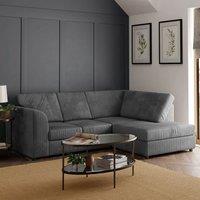 Furniture 786 Jumbo Cord Full Back 4 Seater Sofa Right Hand Facing Corner Sofa in Grey