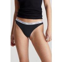 Calvin Klein Women's Modern Logo Thong 3Pk Black | Size: Large